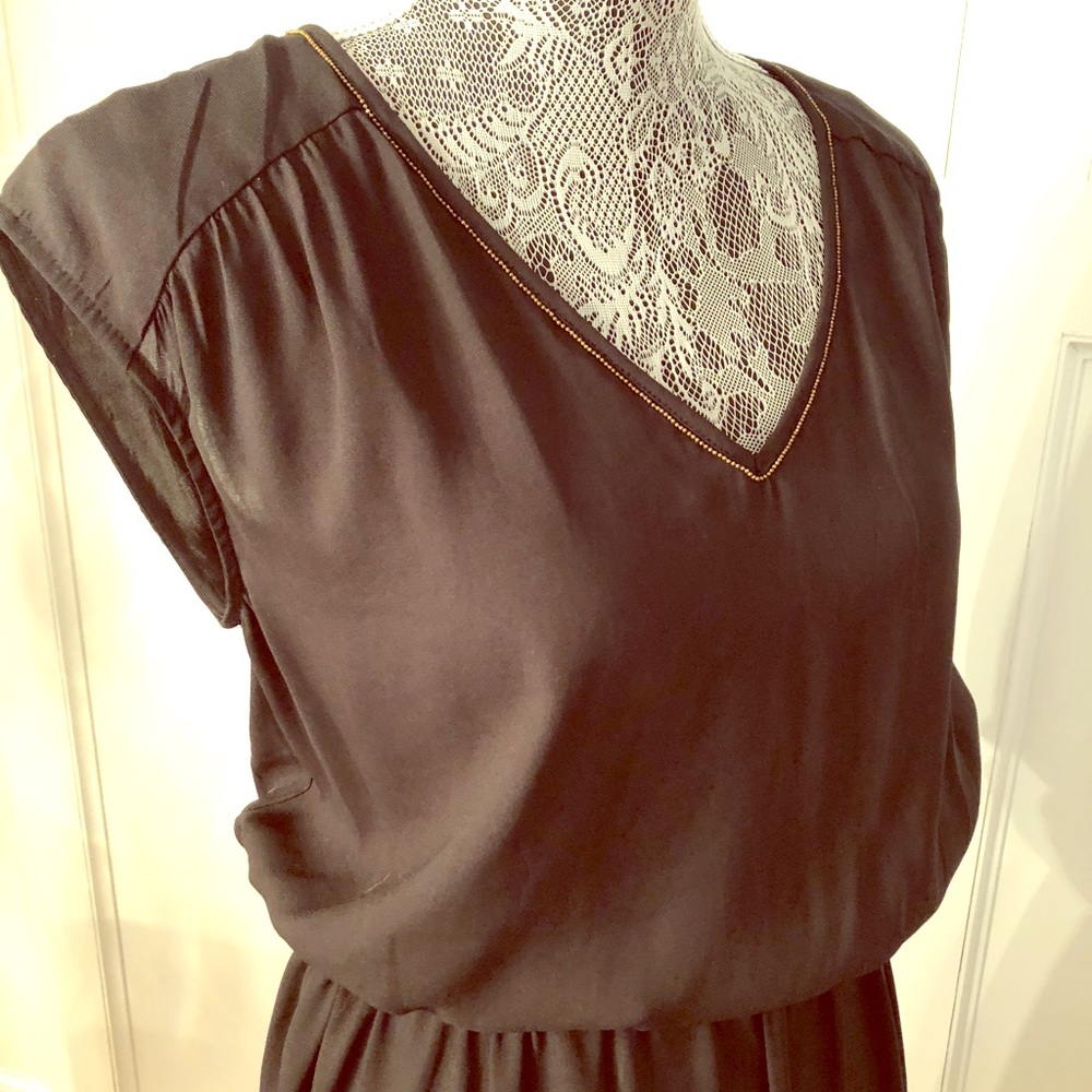 H&M gold beaded neckline dress